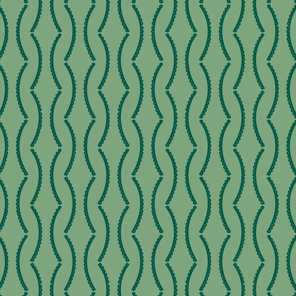 Scallop Stripes in Pine Green