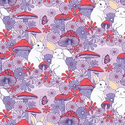 Mushroom Bunnies in Purple