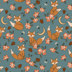 Midnight Fox in Dusky Blue
