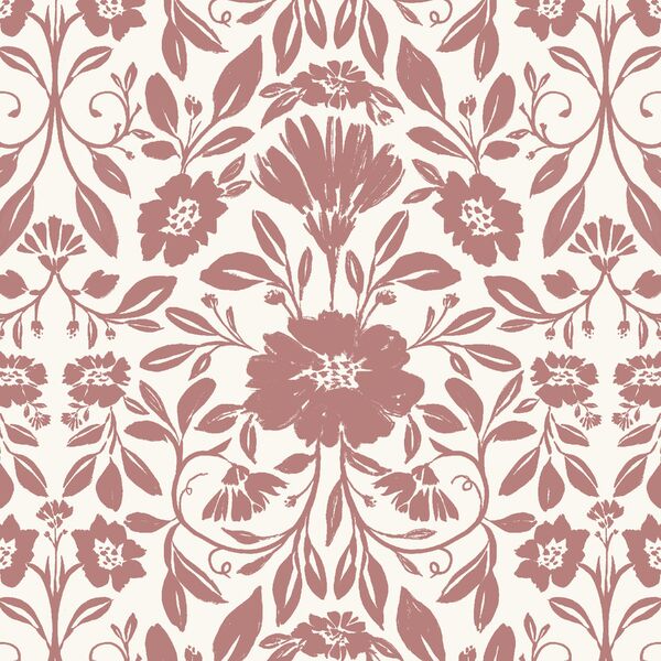 Fleury Tile in Soft Berry on Ivory