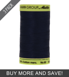 Navy (9248-0825) - Silk Finish Cotton 60wt - 875 Yards (3 Pack)