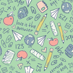 Back to School Supplies in Fresh Green
