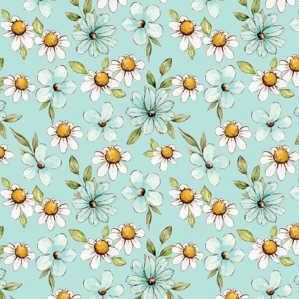 Daisies in Aquamarine