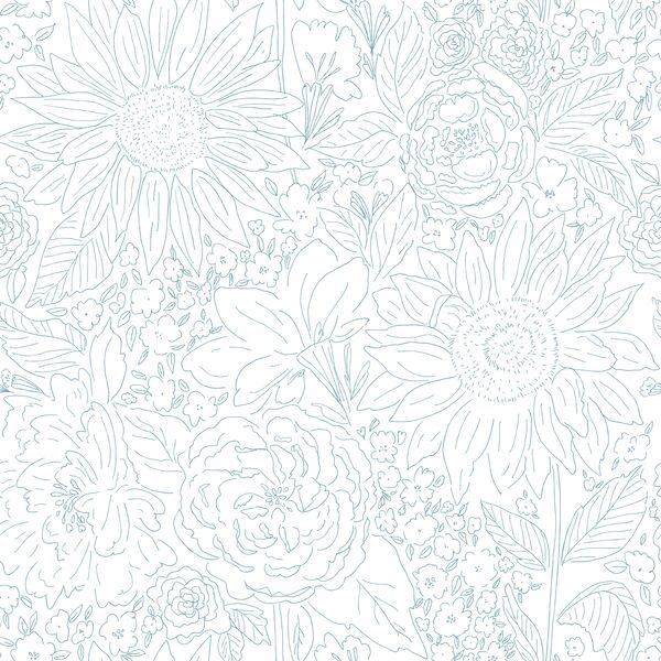 Paperie in Blue Breeze on White