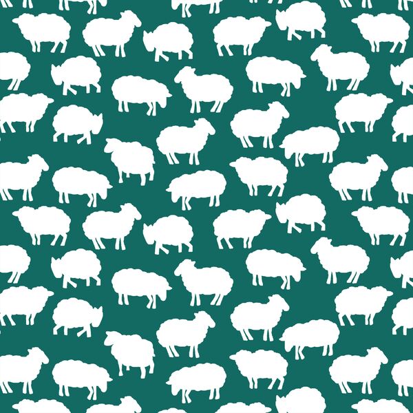 Sheep Silhouette in Emerald