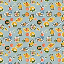 Fruit Stickers in Light Blue