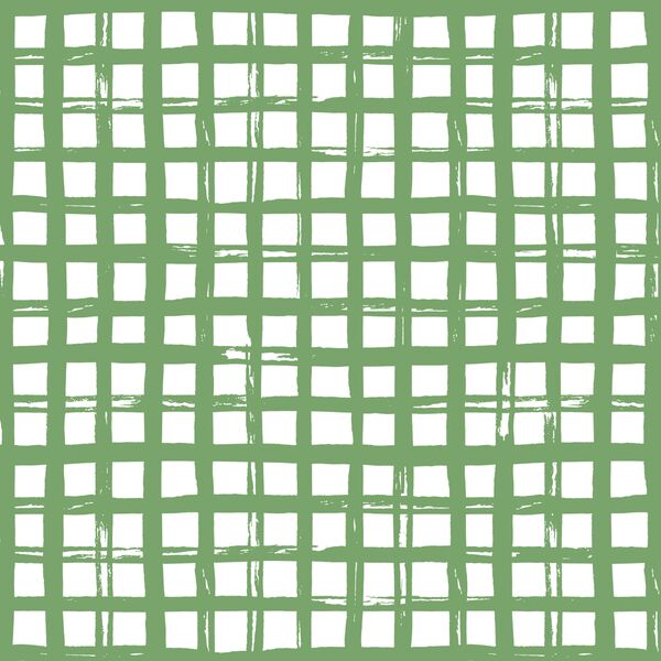 Watercolor Check in Grass Green