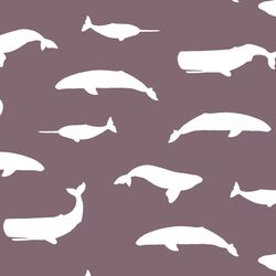 Whale Silhouette in Mulberry