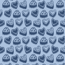 Heart Cakes in True Blue