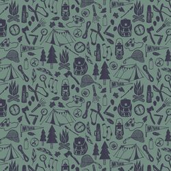 Camp Life Silhouette in Maritime Navy on Green Bay