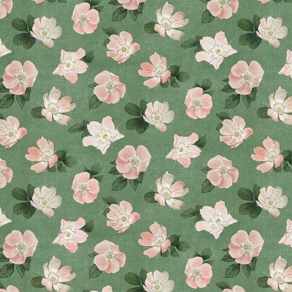 Large Briar Floral in Fern Green
