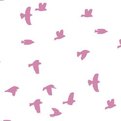Flock Silhouette in Wisteria on White