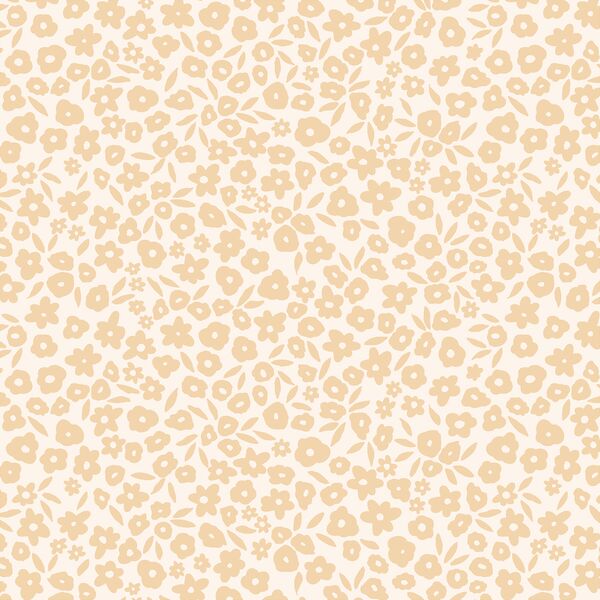 Flower Field in Light Apricot Cream