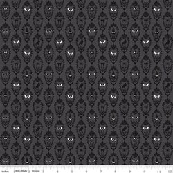Damask in Charcoal Glow in the Dark