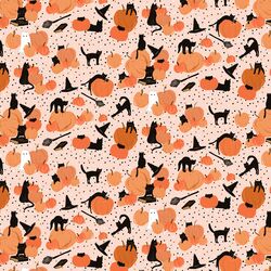 Black Cats and Pumpkins in Blushing