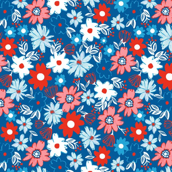 Bold Florals in True Blue