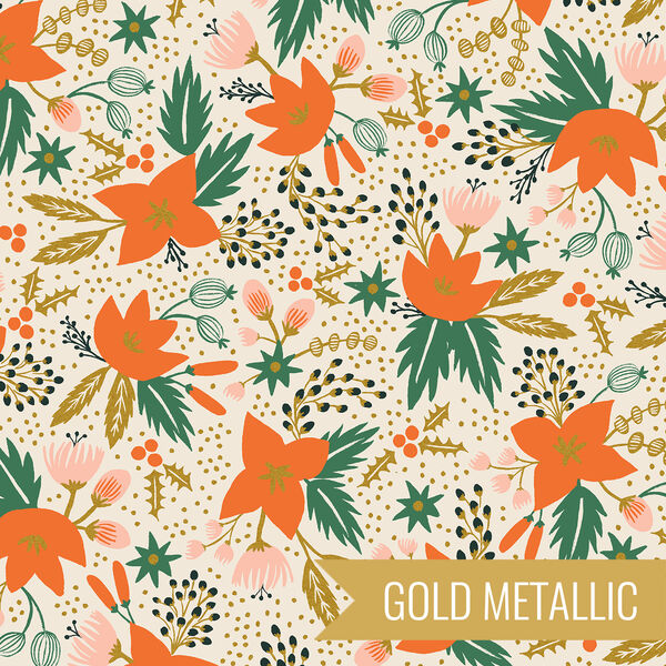Poinsettia in Cream Metallic