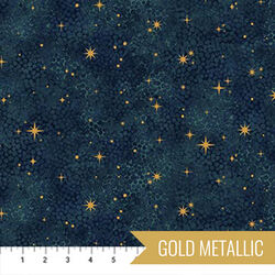 Celestial Stars in Navy Shimmer