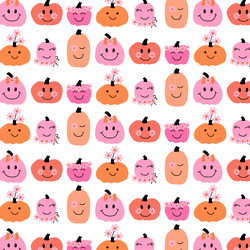 Floral Pumpkins in Garden