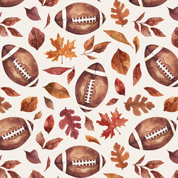 Football Foliage in Cream