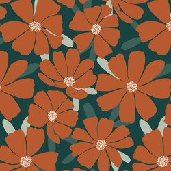 Christmas Cosmo Field in Emerald Green