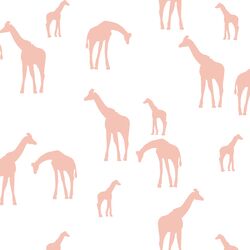 Giraffe Silhouette in Petal on White