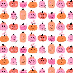 Floral Pumpkins in Garden
