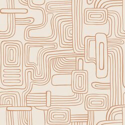 Organic Lines in Tawny on Cream