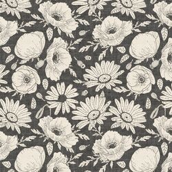 Floral Silhouette in Coal