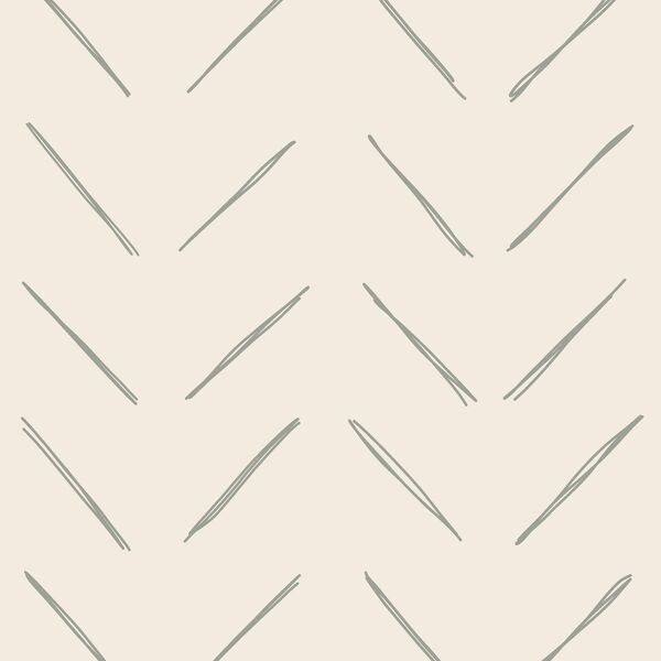 Large Chevron in Sage Green on Egret