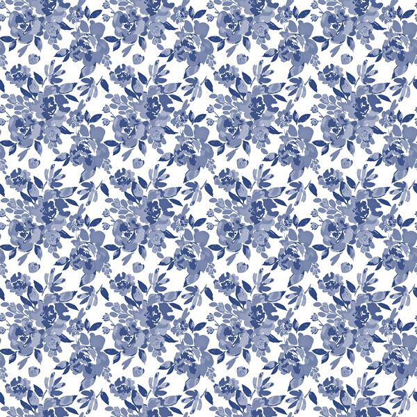 Small Royal Garden in Indigo Blue