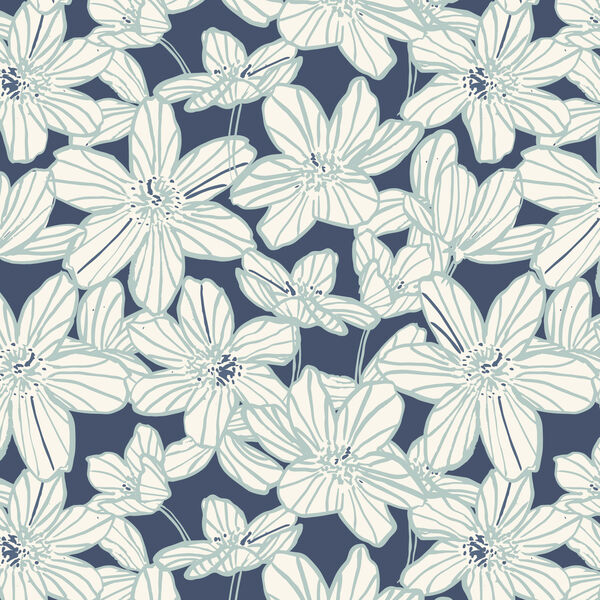 Stripe Blooms in Blue