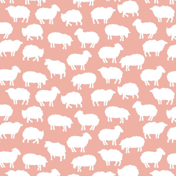 Sheep Silhouette in Peony