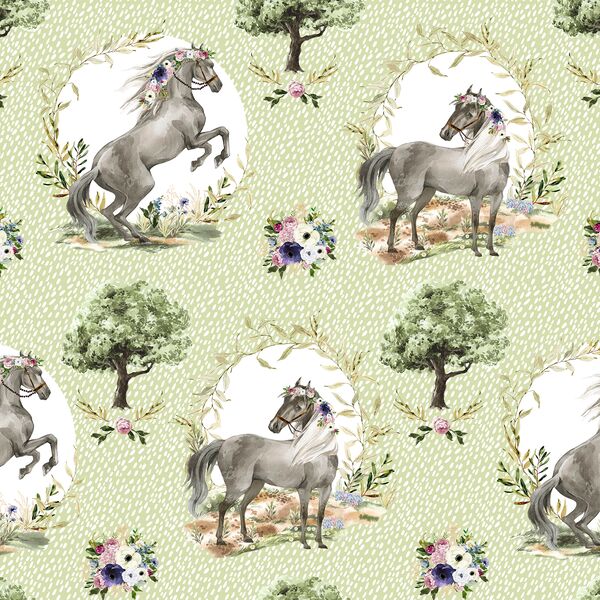 Royal Horses in Dappled Meadow