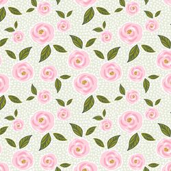 Garden Roses in Pastel Green Mosaic