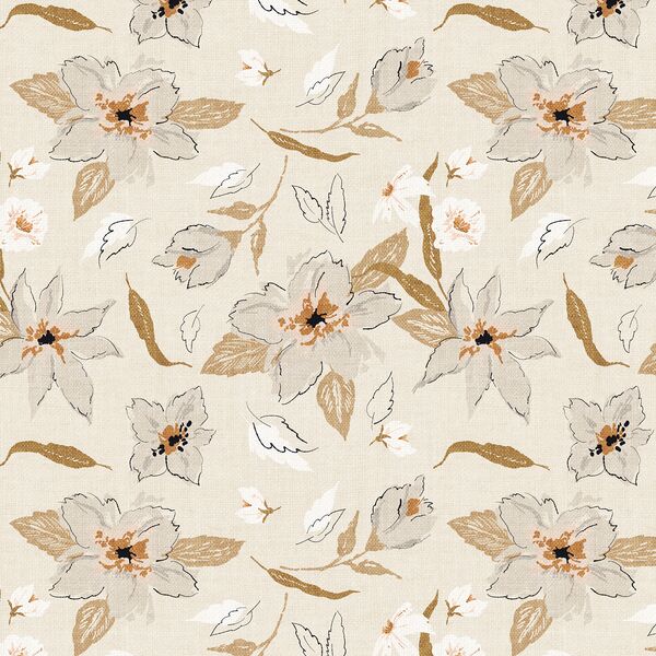 Freehand Floral in Cream