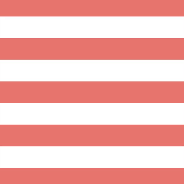 Horizontal Play Stripe in Living Coral