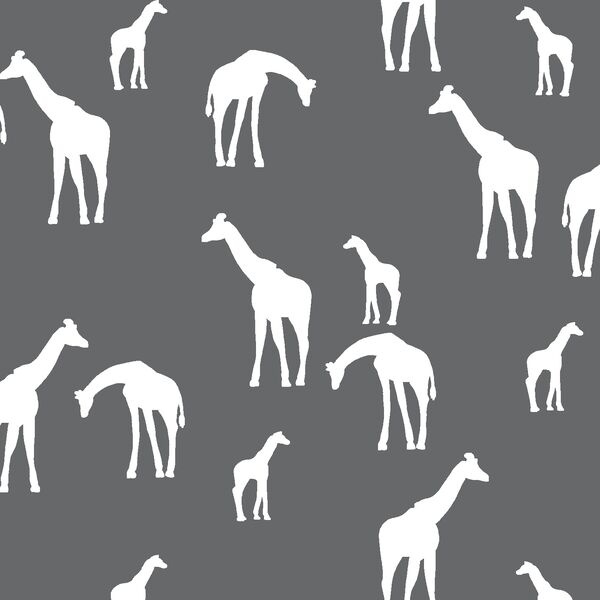 Giraffe Silhouette in Charcoal