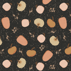 Scattered Pumpkins in Autumn Night