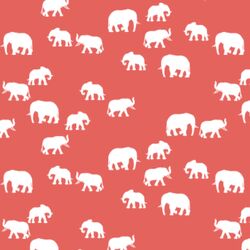 Elephant Silhouette in Salmon