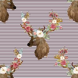 Autumn Deer in Eggplant Stripes