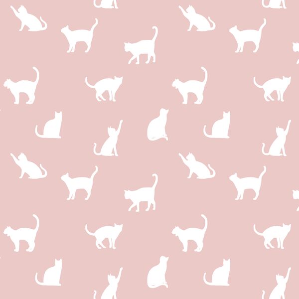 Cat Silhouette in Blush
