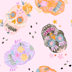 Large Sugar Skulls in Pink Cloud