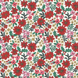 Christmas Floral in Bright Cream
