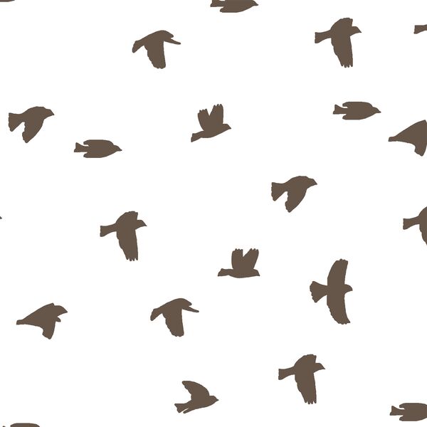 Flock Silhouette in Timber on White