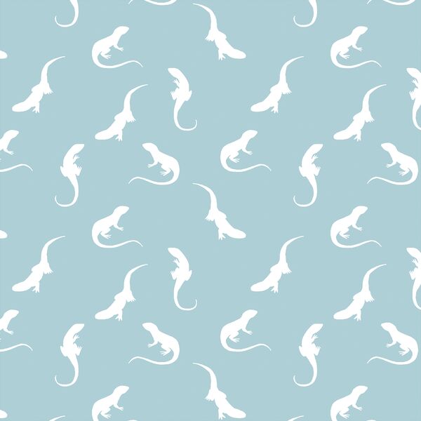 Iguana Silhouette in Powder Blue