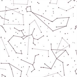 Star Charts in Mulberry on White