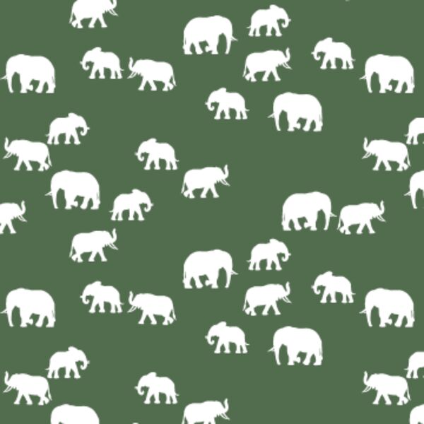 Elephant Silhouette in Kale