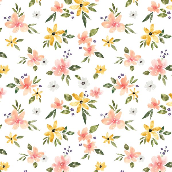 Garden Floral in White
