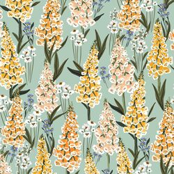Vintage Foxgloves in Laurel Green